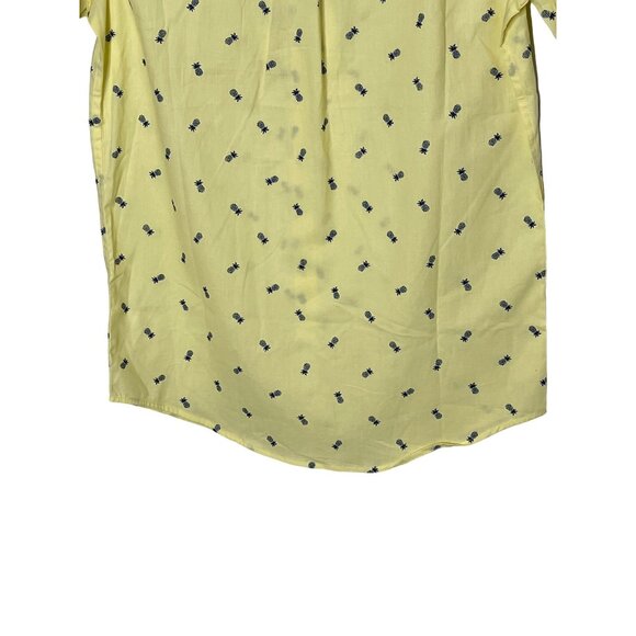 Chaps Shirt Mens Small Button Down Short Sleeve Top Yellow Pineapple Casual Work - Picture 10 of 10
